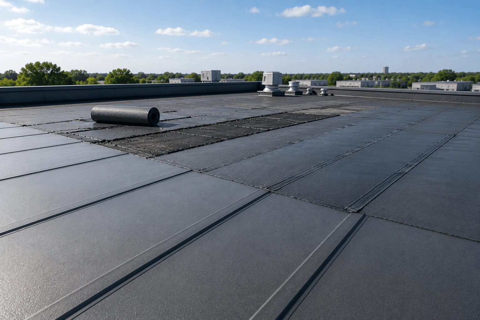 Black EPDM for Older Roof Stock in Englewood and Littleton